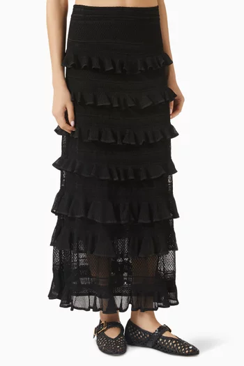 Luna Lace Frill Skirt in Viscose Blend