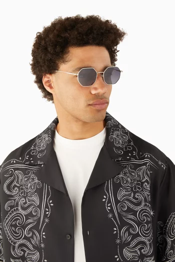 Baker Irregular Sunglasses in Stainless Steel