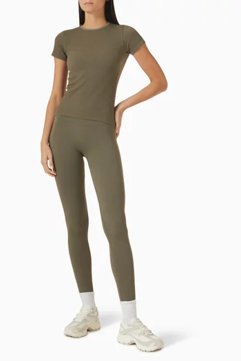 Ribbed Seamless Short Sleeve Top