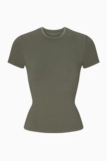 Ribbed Seamless Short Sleeve Top