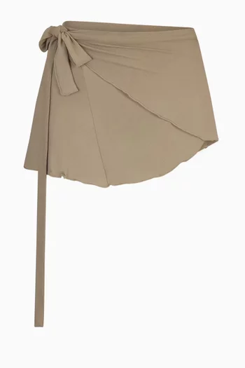 Stretch Knit Wrap Skirt