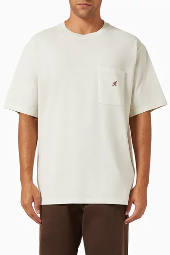 One Point Pigment Dyed T-shirt in Cotton-jersey