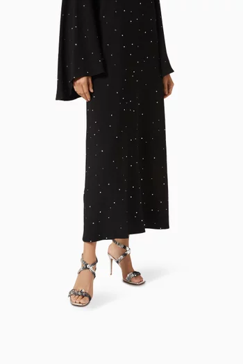 Sequin Embellished 95 Sandals in Metallic Leather