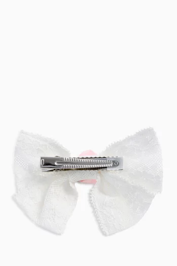 Large Bow Hair Clip in Lace