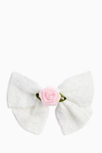 Large Bow Hair Clip in Lace