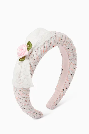 Bow Headband in Boucle Lace