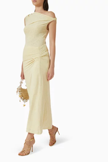 Kyle Ruched Knit Skirt in Cotton Blend