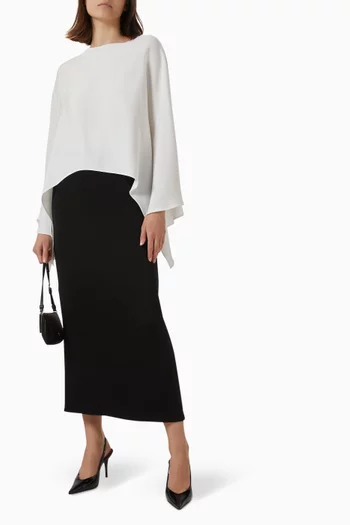 Portia Cape-style Top in Satin Crepe