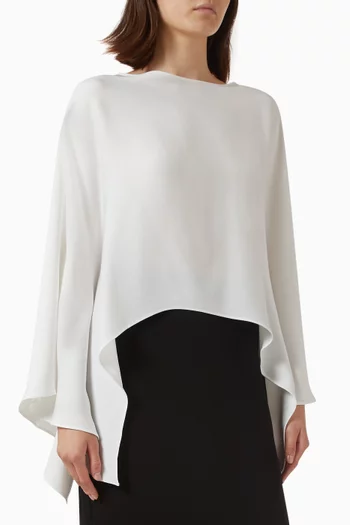 Portia Cape-style Top in Satin Crepe