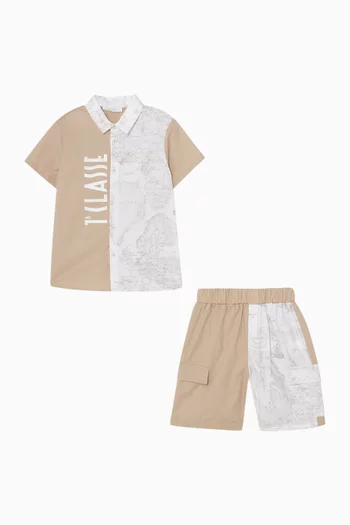 Printed Shirt & Shorts Set