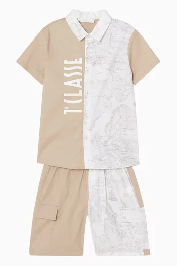 Printed Shirt & Shorts Set