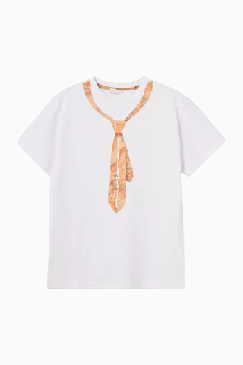 Tie-print T-shirt in Cotton