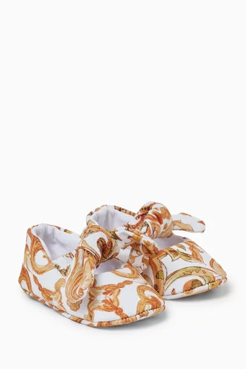 Bow Ballet Booties in Cotton