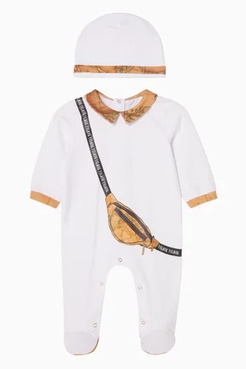 Bag-print Sleepsuit Set in Cotton