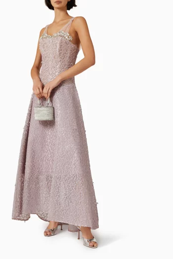 Sleeveless Lace Gown