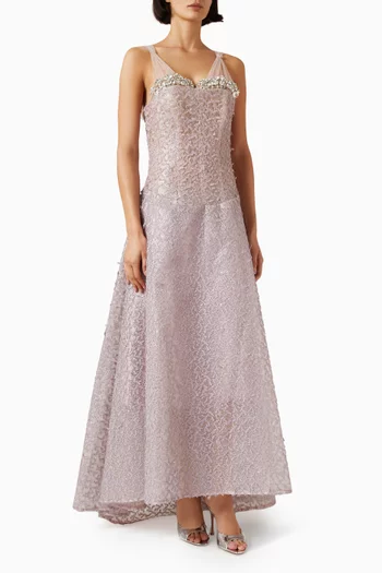 Sleeveless Lace Gown
