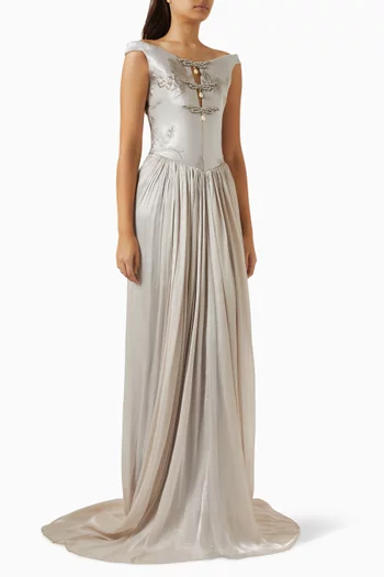 Embellished Corset Gown in Organza