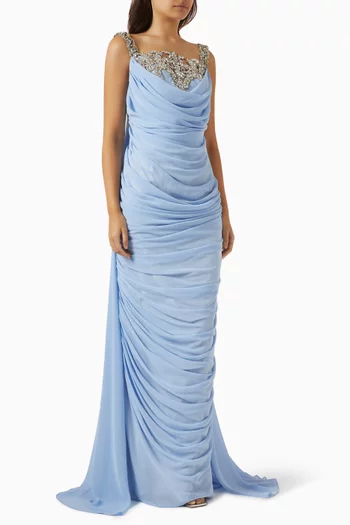 Ruched Gown in Chiffon