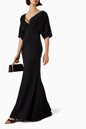 Bead-embellished Gown in Crepe