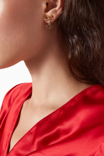 VLogo Signature Swarovski® Earrings in Gold-tone Metal