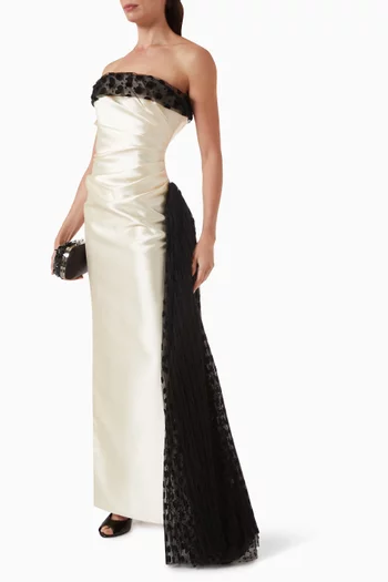 Mirella Strapless Gown in Satin