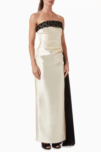 Mirella Strapless Gown in Satin