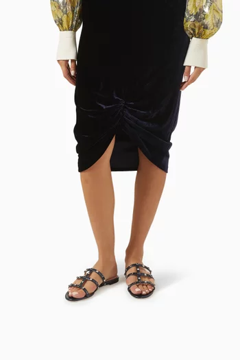 Rockstud Slide Sandals in Laminated Nappa