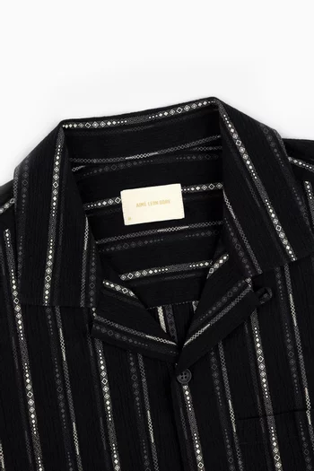 Cropped Jacquard Camp Shirt