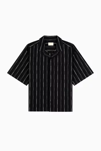Cropped Jacquard Camp Shirt