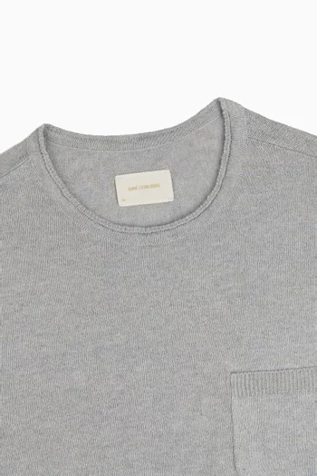Long-Sleeve Knit Pocket Tee