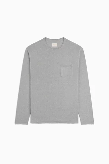 Long-Sleeve Knit Pocket Tee