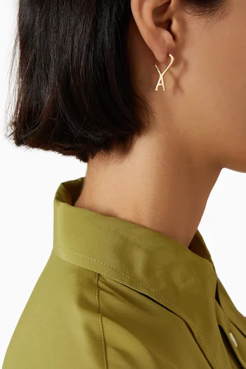 Small Ami De Coeur Hoop Earrings in Brass