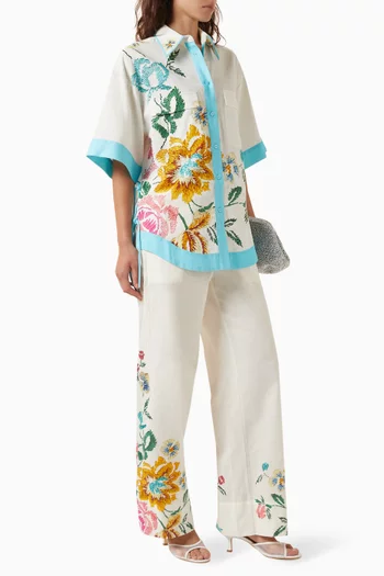 Remy Floral-print in Linen Blend