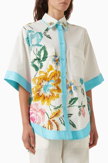 Remy Floral-print in Linen Blend