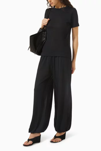 Balloon-leg Pants in Cotton Crepe