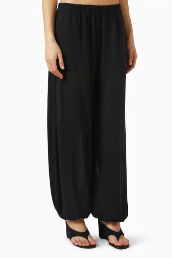 Balloon-leg Pants in Cotton Crepe