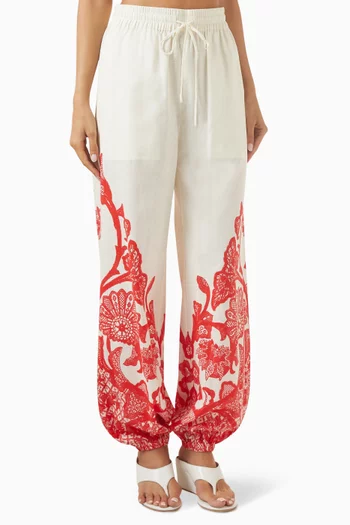 Moana Wide-leg Pants in Linen Blend
