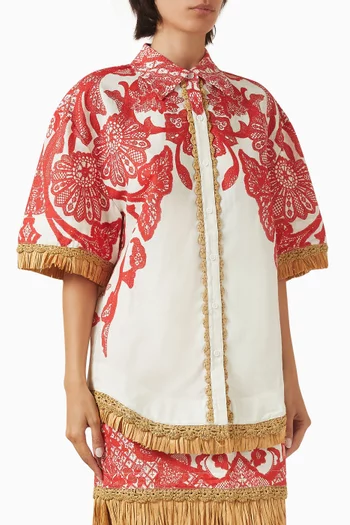 Remy Fringe Shirt in Linen Blend