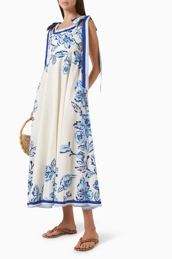 Elodie Maxi Dress in Linen & Cotton