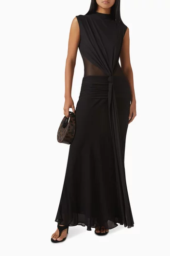 Cassis Knot Maxi Dress