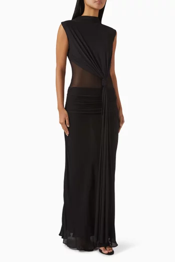 Cassis Knot Maxi Dress