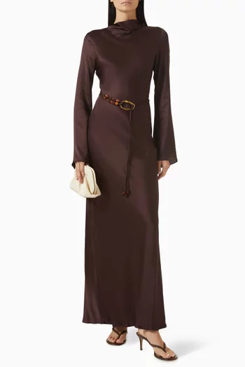 Agnes Long Sleeve Maxi Dress With Belt
