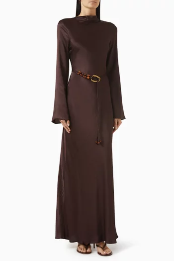Agnes Long Sleeve Maxi Dress With Belt