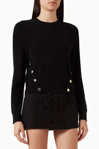Gold-button Sweater in Cashmere