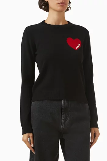 Logo Embroidered Sweater in Cashmere