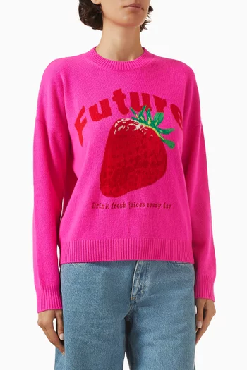 Intarsia Pattern Sweater in Cashmere