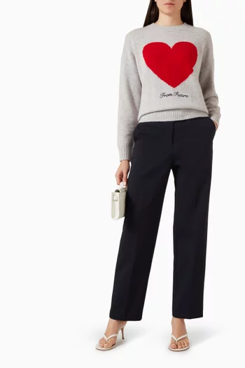 Heart Embroidery Sweater in Cashmere