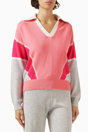 Colour-block Polo Sweater