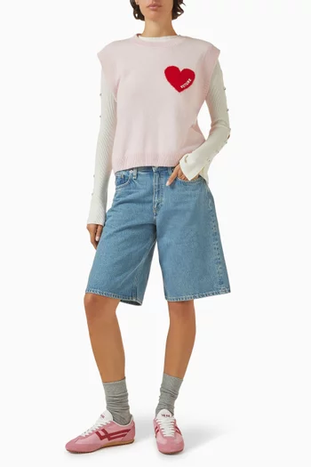 Heart Sleeveless Sweater