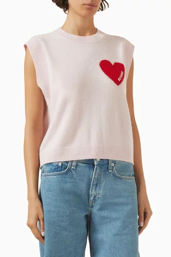 Heart Sleeveless Sweater
